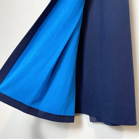 Tory Sport Blue Two Tone Wrap Maxi Skirt - Picture 7 of 14